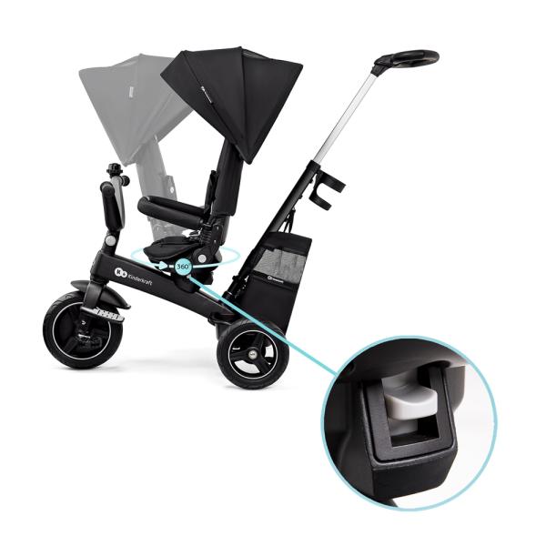 KINDERKRAFT SELECT Tříkolka Easytwist Black, Premium (obrázek 9)