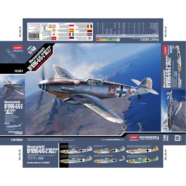 Model Kit letadlo 12321 – Messerschmitt Bf109G-6 / G-2 „JG 27“ (1:48)