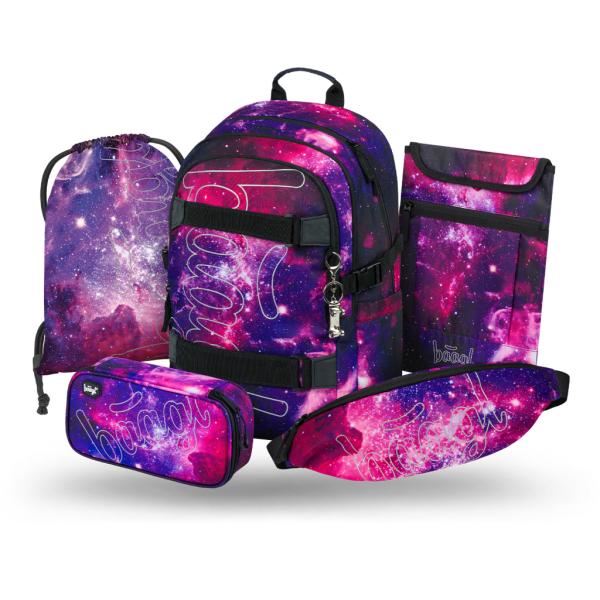 BAAGL SADA 5 Skate Galaxy: batoh, peračník, vrecko, ľadvinka, obal na notebook