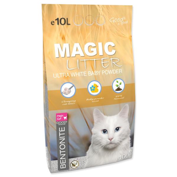 Podstielka Magic Litter Bentonite Ultra White Baby Powder 10L