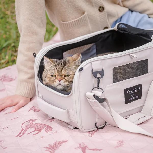 FIKAGO Přepravník pro psy a kočky Truffle Grey (obrázek 5)