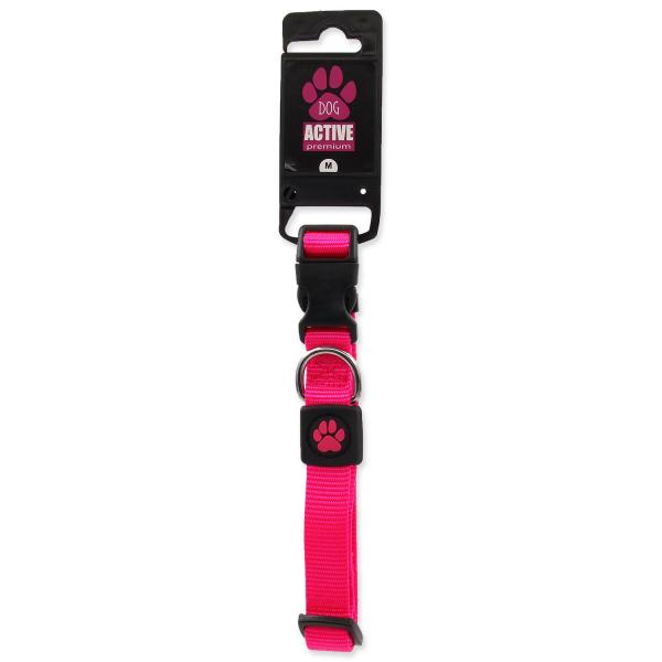 Obojek Active Dog Premium M růžový 2x34-49cm (obrázek 3)