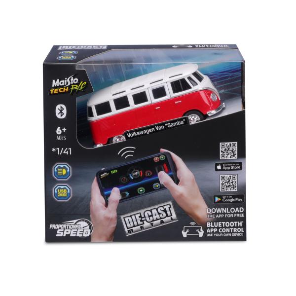 Maisto RC - DIE-CAST METAL se světly, Volkswagen Van Samba, 1:41, 2,4 GHz, USB, XTR, Blu (obrázek 6)