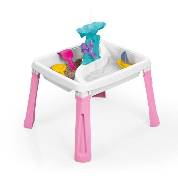 Dolu Tavolo Con Sabbia E Acqua 3 In 1, Giocattolo Creativo Per Bambini Dai 24 Mesi In Su, Vassoio Da Gioco, Tavolo Da Gioco Per Acqua, Sandbox – Rosa/Bianco-image