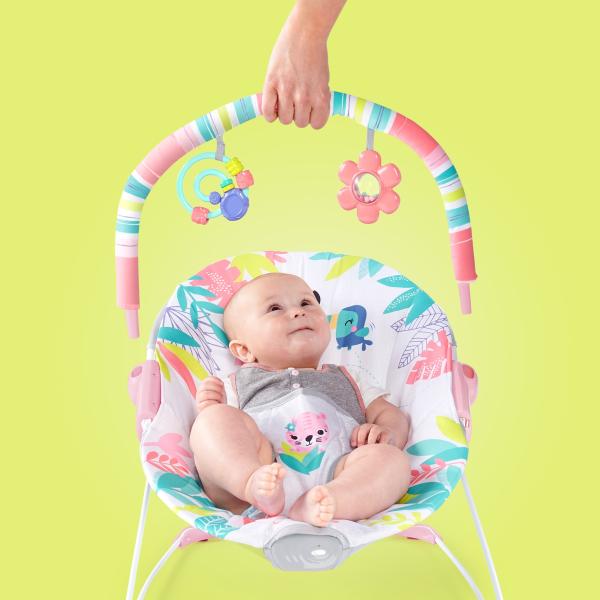 BRIGHT STARTS Lehátko vibrující Flamingo Vibes ™ 0m +, do 9kg (obrázek 6)