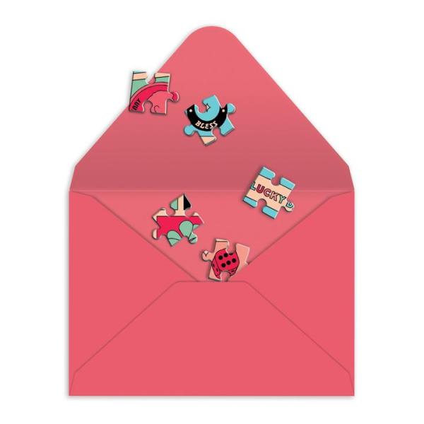 Galison Puzzle Přání Hodně štěstí 60 dílků