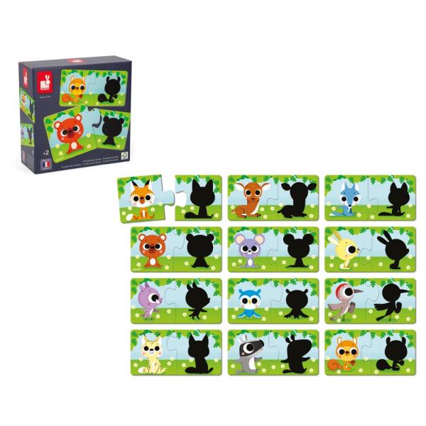 Janod Duonimo Puzzle Najdi stíny zvířátka 24 ks (obrázek 4)