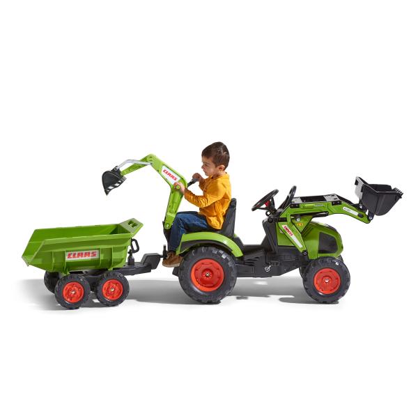 Falk Šlapací traktor 1010W Claas Axos s nakladačem, rýpadlem a vlečkou (obrázek 4)