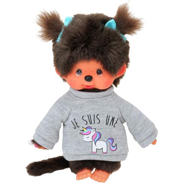 Monchhichi Mončiči Mončiči dievča v svetri s jednorožcom 20cm