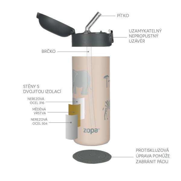 Termoska na tekutiny se slámkou 400 ml, Pistáciová zelená (obrázek 4)