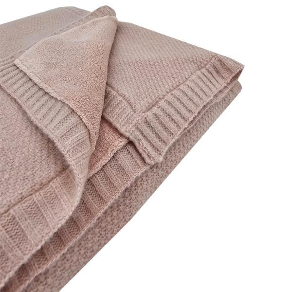 EKO Deka pletená s podšívkou Rose Pink 100x80 cm (obrázek 3)