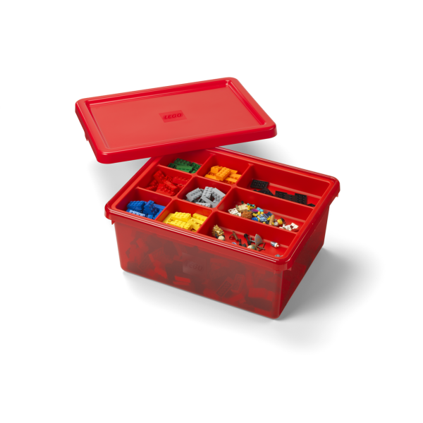 LEGO úložný box s organizérem - červený (obrázek 3)