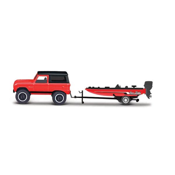 Maisto - Design Tow & Go, 1966 Ford Bronco Trailer with Bass Boat, 1:64