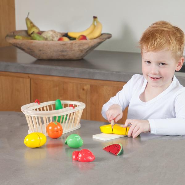 New Classic Toys Sada na krájení - košík s ovocem (obrázek 7)