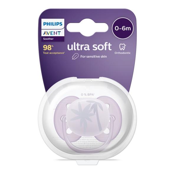 Philips AVENT Dudlík Ultrasoft Premium 0-6m fialová 1 ks