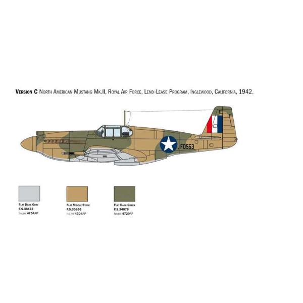 Model Kit letadlo 1423 - P-51A Mustang (1:72) (obrázek 5)