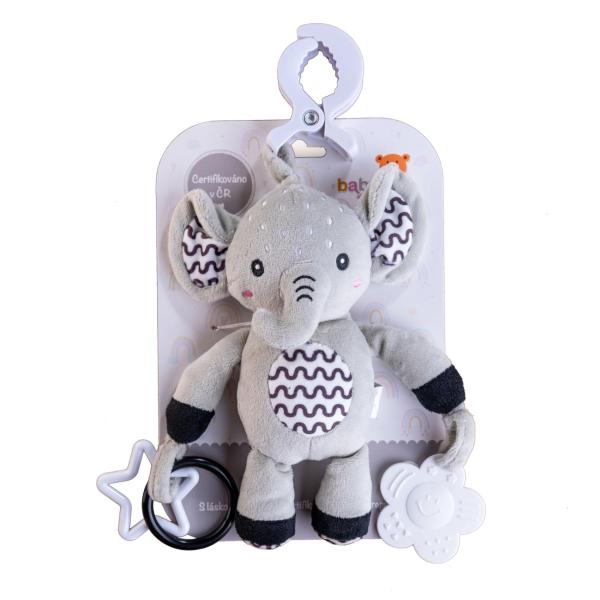 Slon babyted chrastítko plyš 30cm závěs na postýlku/kočárek (obrázek 9)