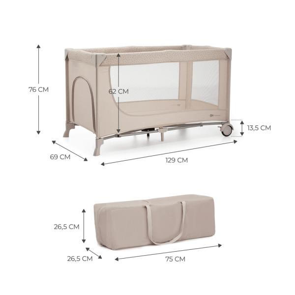 KINDERKRAFT Postýlka cestovná Joy 2 Beige (obrázek 9)