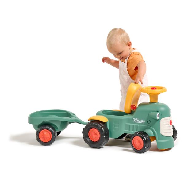 Falk traktor baby Maurice zelený vintage s přívěsem (obrázek 5)
