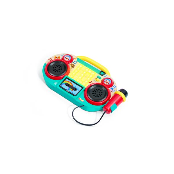 Hape Boombox rádio s mikrofónom Pixelz - so svetelnými a zvukovými efektmi