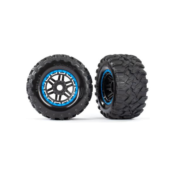Traxxas koleso 2.8", pneu Maxx All-Terrain, disk čierno-modrý (2)