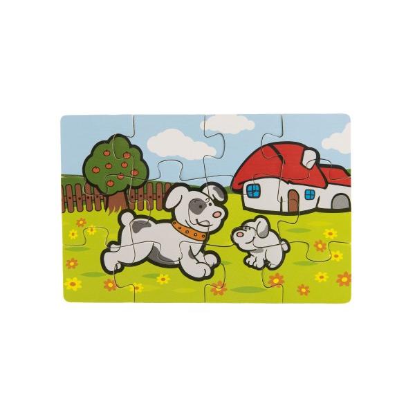Puzzle dřevěné Moje první zvířátka 4x12 dílků 20x14x3, 5cm v dřevěné krabičce (obrázek 6)