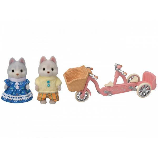 Sylvanian Families Tandemový bicykl pro Husky sourozence