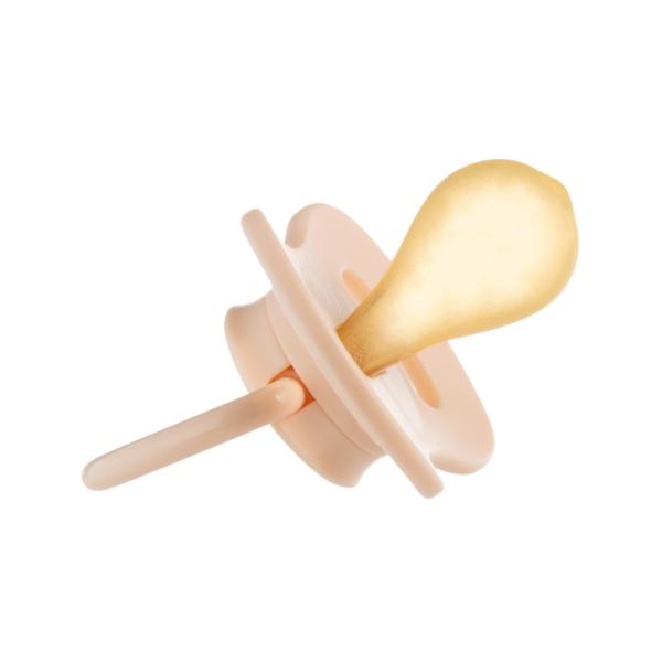 CANPOL BABIES Dudlík kaučukový s kulatou špičkou Nude 6-18m krémový