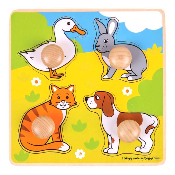 Bigjigs Toys Vkládací puzzle domácí zvířátka (obrázek 3)