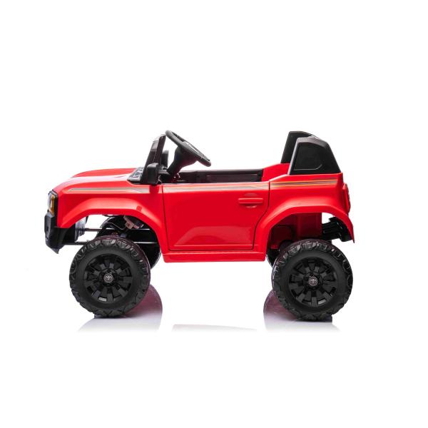 Elektrické autíčko Toyota Landcruiser 12V, červené, široké jednomístné sedadlo, 2,4 GHz d