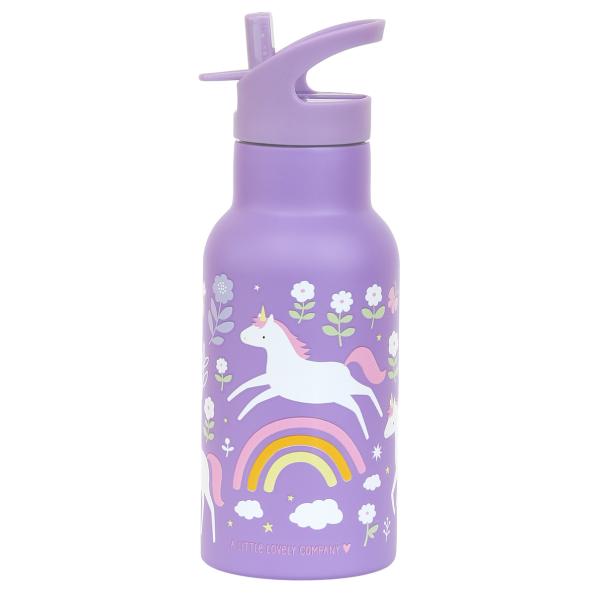 A Little Lovely Company - nerezová láhev na pití, 350 ml - jednorožci a duha (obrázek 3)