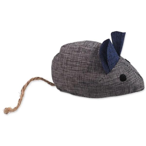 Hračka MC Natural Fun myš s kočičím domčekom šedá 8cm