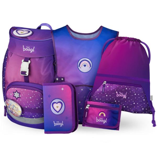 BAAGL SADA 5 Airy Kone Srdce: batoh, peračník, vrecko, zástera, peňaženka