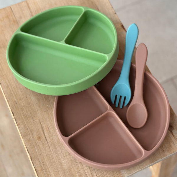 PETITE&amp;MARS Příbor silikonový Take&amp;Match Frosted Sky 6m+ (obrázek 5)