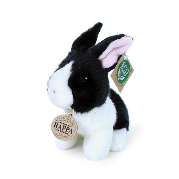 Plyšový králik bielo-čierny sediaci 16 cm ECO-FRIENDLY