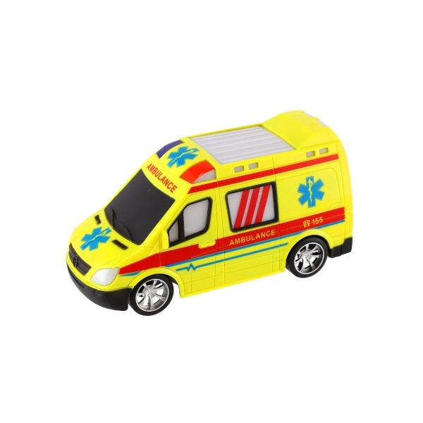 Auto RC ambulance plast 20cm na dálkové ovládání na baterie se světlem (obrázek 5)