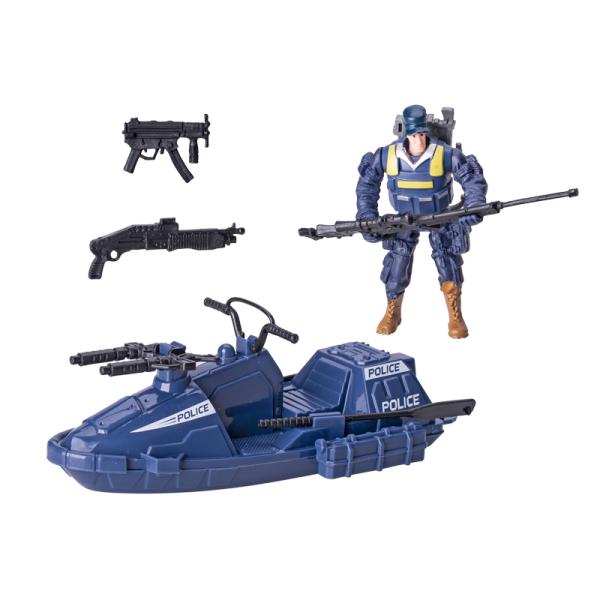 Policie člun 17 cm s policistou a doplňky