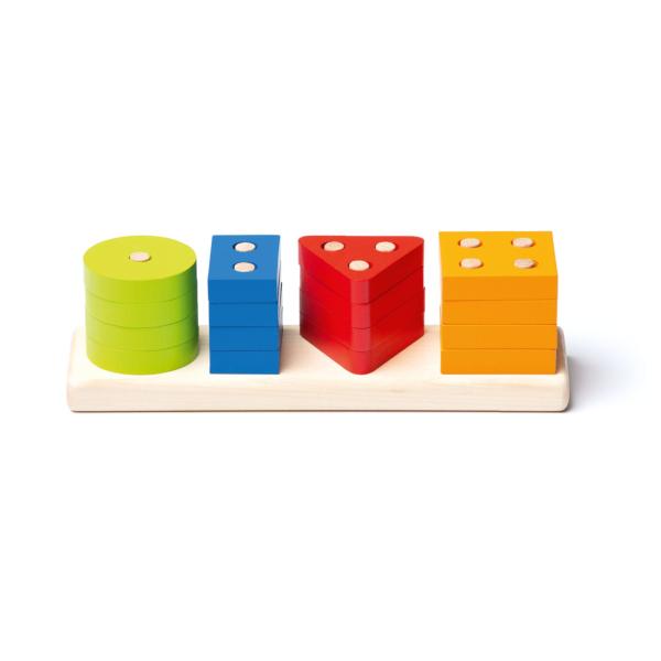 Cubika 15337 Triedime tvary V - drevená skladačka 17 dielov