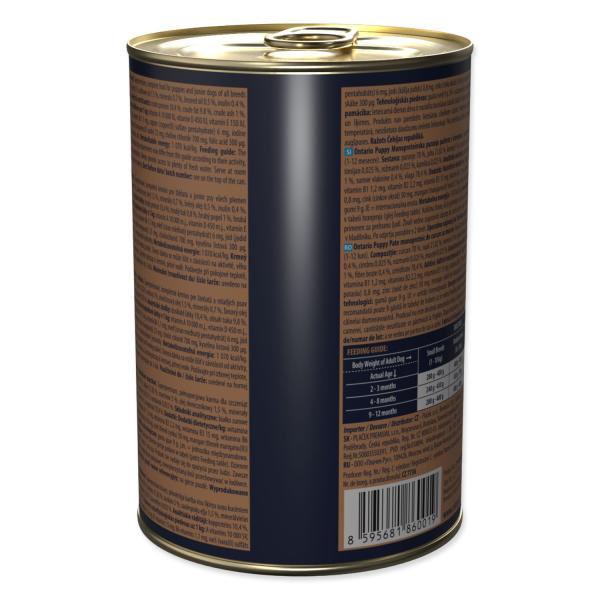 Konzerva Ontario Puppy monoprotein krůtí paté s mrkví 400g (obrázek 5)