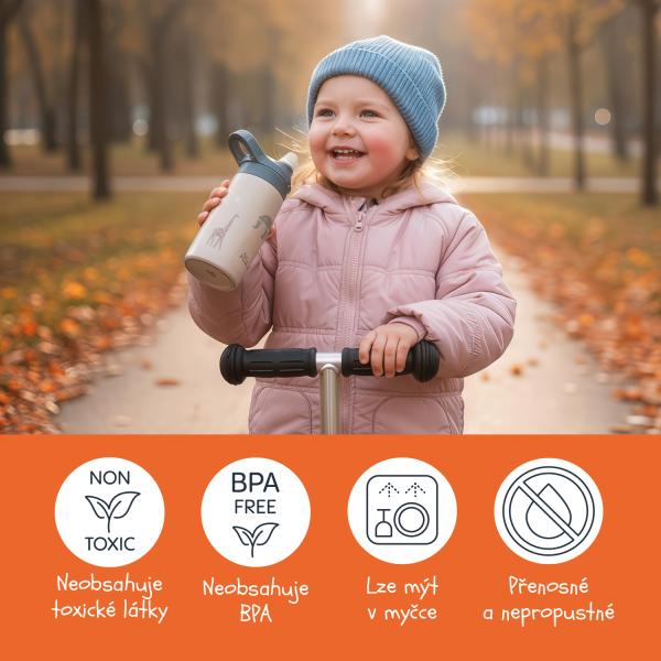 Termoska na pití Sport 400 ml, Dino