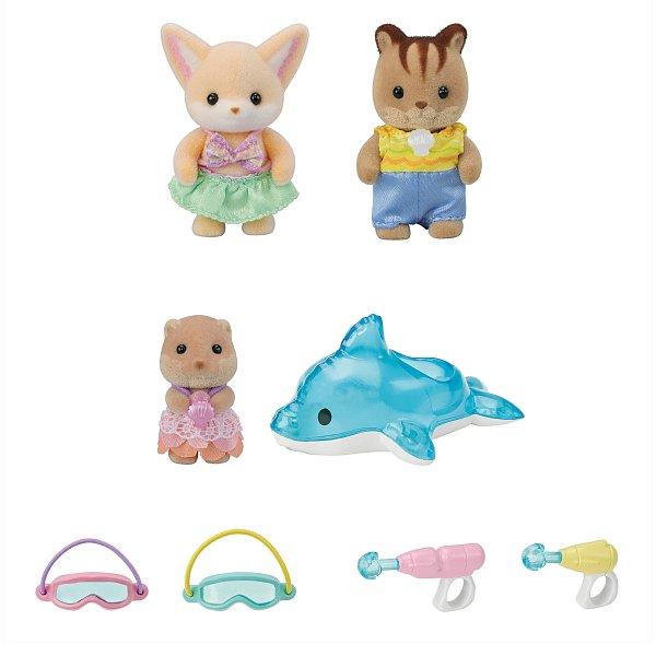 Sylvanian Families 3 kamarádi ze školky v bazénu