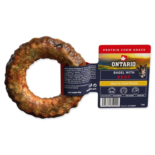 Delicia Ontario Protein bagel masticable con carne de res 1ud 8,9cm