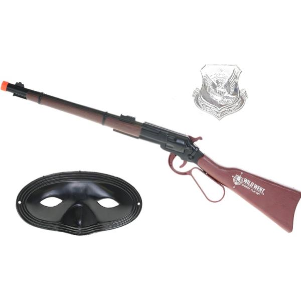 Puška kovbojská klapací 57cm s doplňky