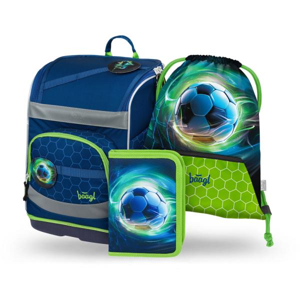 BAAGL SADA 3 Zippy Plus Futbalová lopta: aktovka, peračník, vrecko
