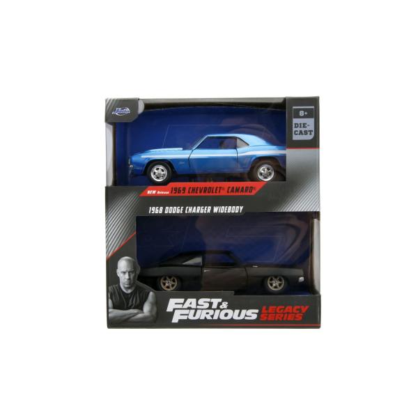 Rychle a zběsile Twin Pack Chevrolet Camaro 1969 a Dodge Charge Wide Body 1968, 1:32 Wave (obrázek 8)
