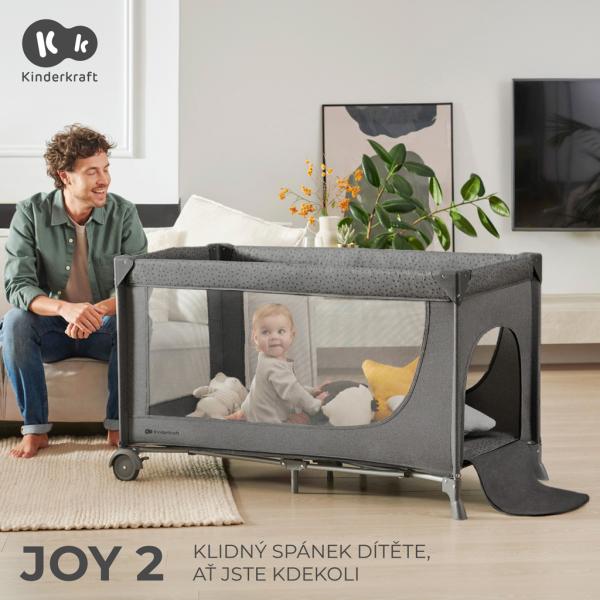 KINDERKRAFT Postýlka cestovná Joy 2 Beige (obrázek 8)