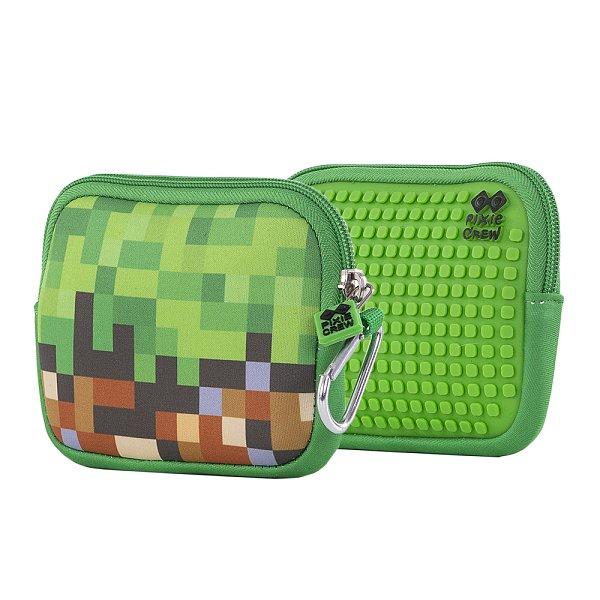 PIXIE CREW univerzální pouzdro zeleno hnědá kostka velký panel