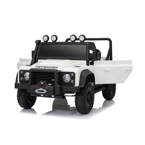 Elektrické autíčko Land Rover Defender 110 SVX 12V, bílé, 4X4 pohon, LED světla