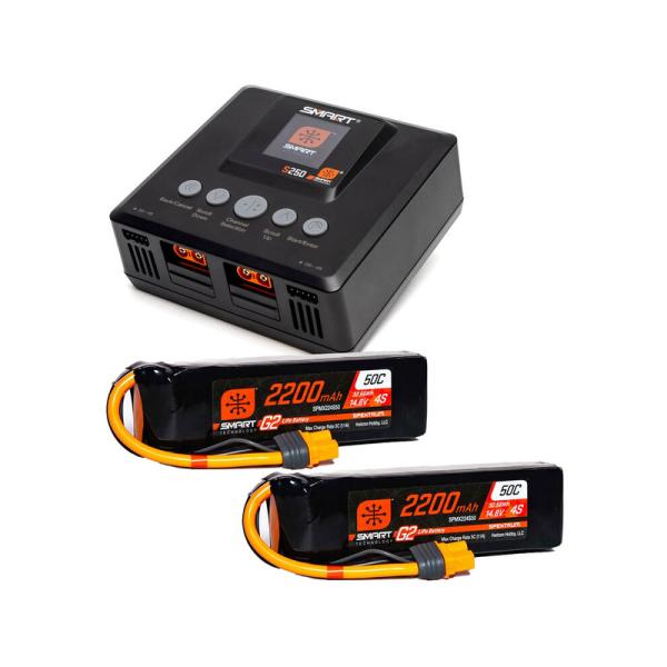 Spektrum Smart Powerstage G2 Air 4S 2200mAh IC3 2x, nabíjačka S250