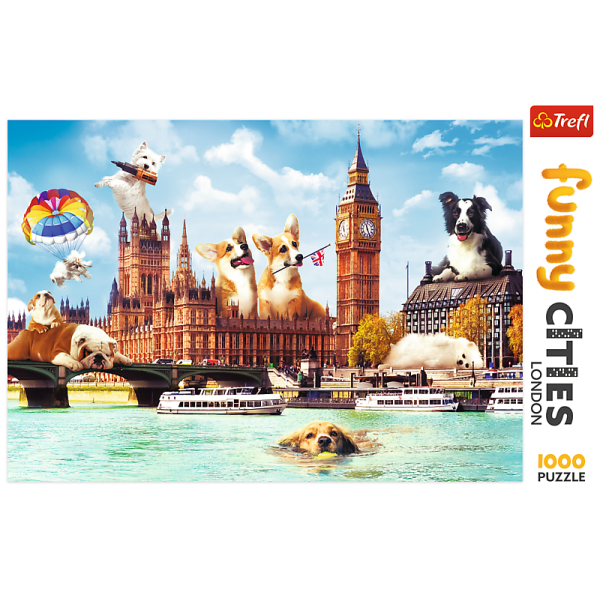 Trefl Puzzle 1000 Crazy City – Psi v Londýně